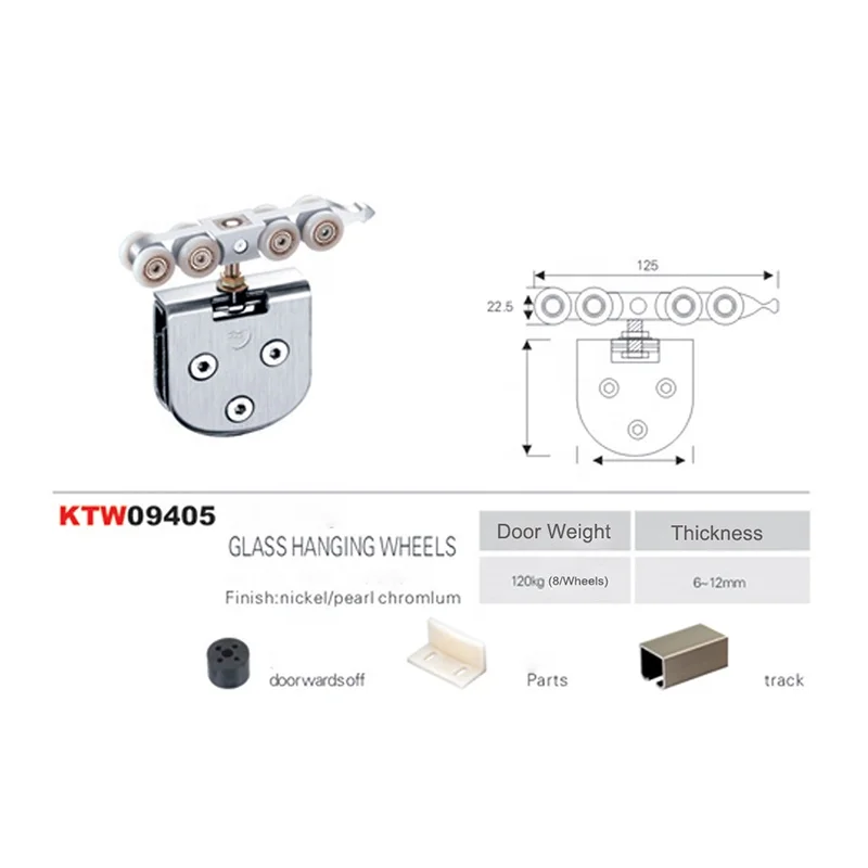 high quality wardrobe wood hanging rail sliding door roller with buffer sliding door hanging guide