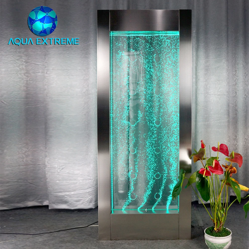 Frame Bubble Water Led Lighting Stainless Steel Metal Modern Commercial Furniture Outdoor Bar Table High Top Bar Table 17 Colors