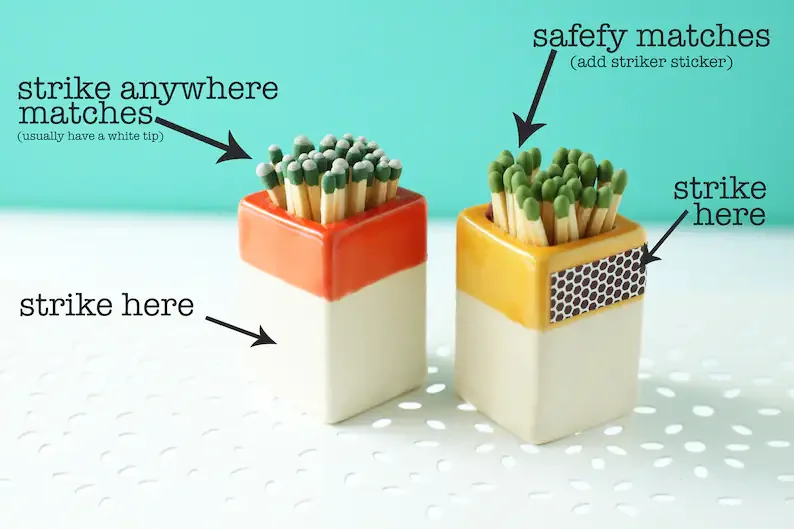 fancy ceramic match holder match bottle with striker match stick jar
