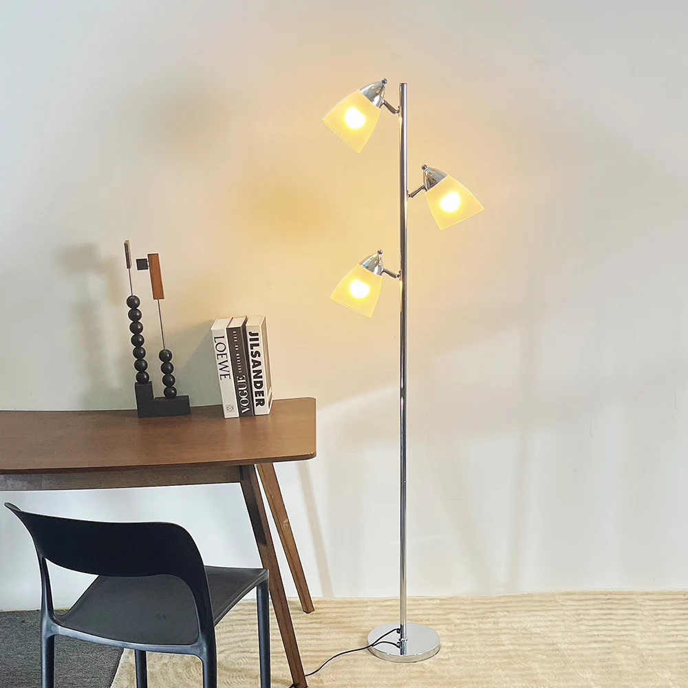 Simple decorative floor lamp with adjustable reading lamp living room sofa side Industrial floor lamp 3 heads