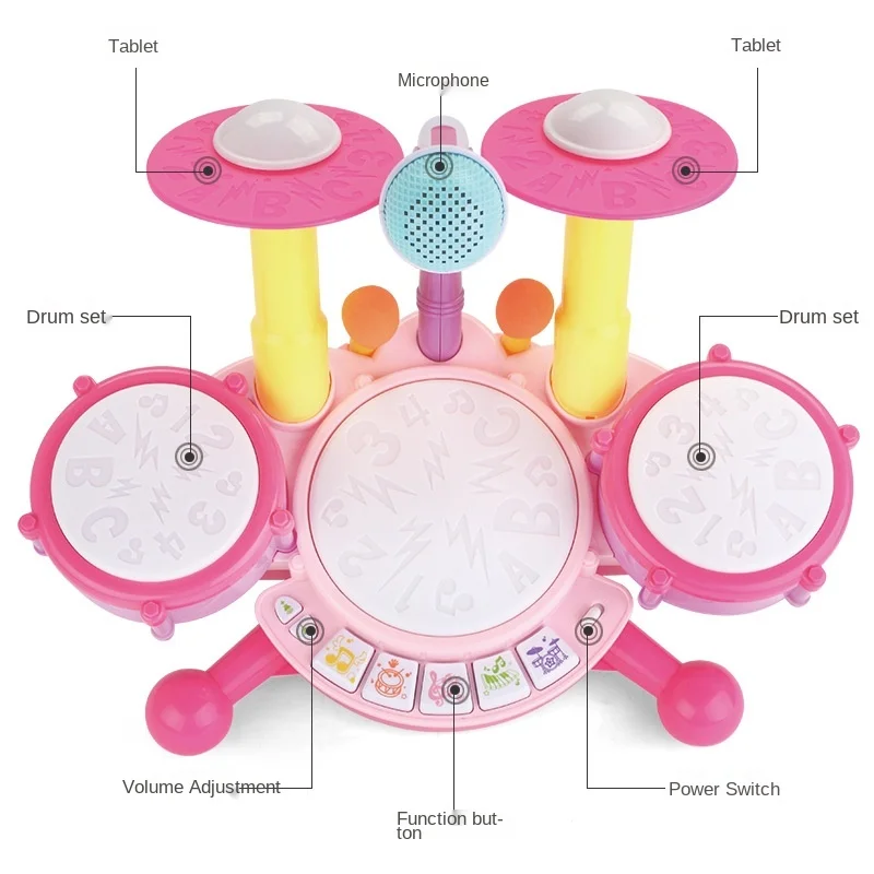 2021 plastic toys children baby early education enlightenment toys music drum toys