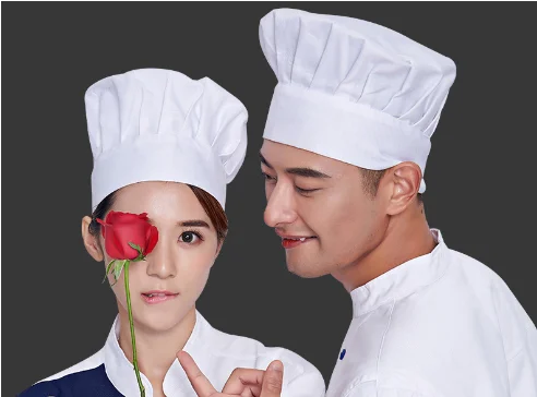 White mushroom hat headscarf hat Catering kitchen lampblack cotton hat Western restaurant can customize LOGO