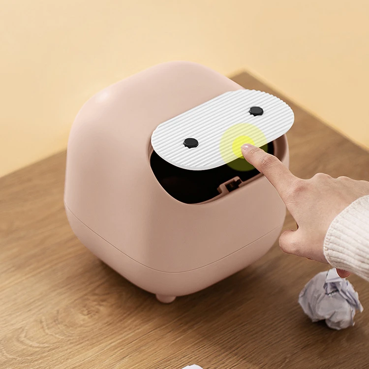 Indoor places cute Style mini Press Type desktop Trash Can Table Waste bin Washroom Garbage container