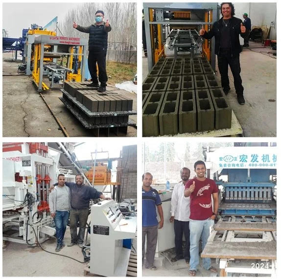 Fully automatic QT10-15 concrete brick making machine for paver and hollow bricks making
