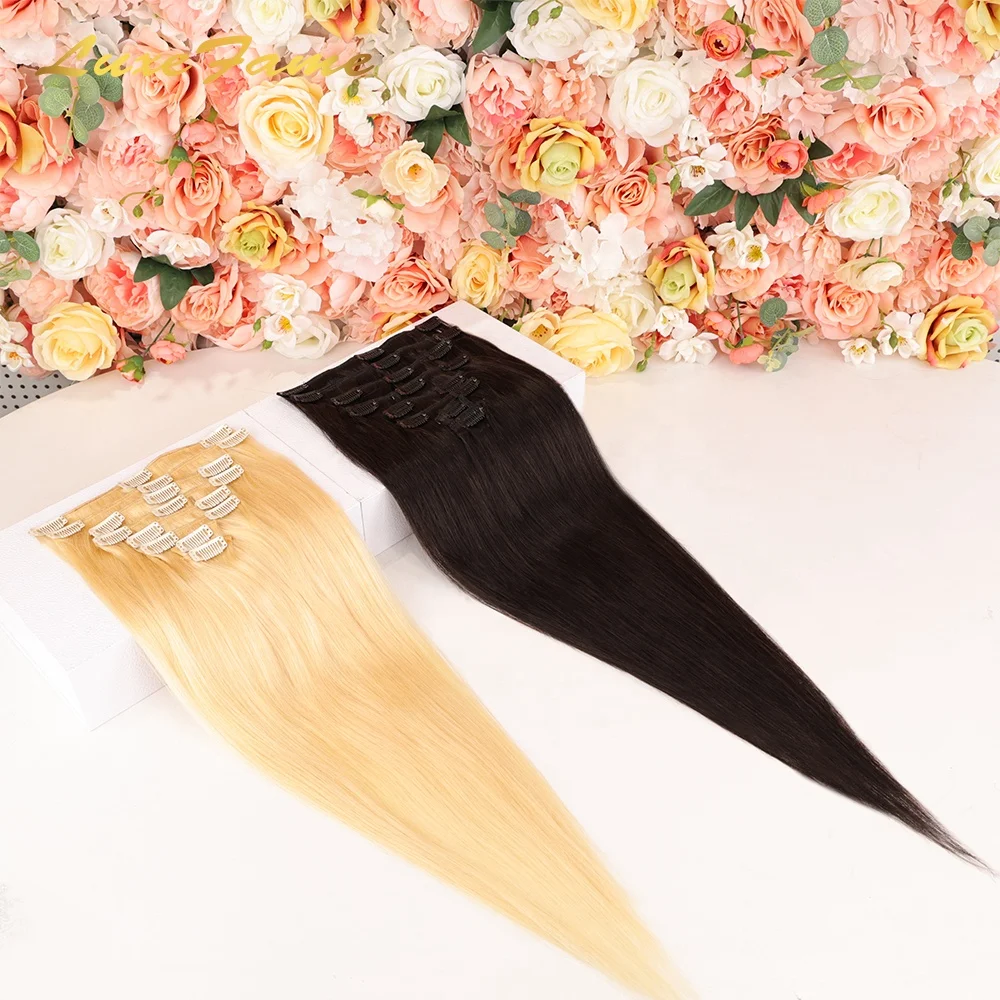 Wholesale Russian Hair Extensions Wefts,Seamless Human Hair Clip In Raw  Hair Extension,One Piece Clip In Human Hair Extensions