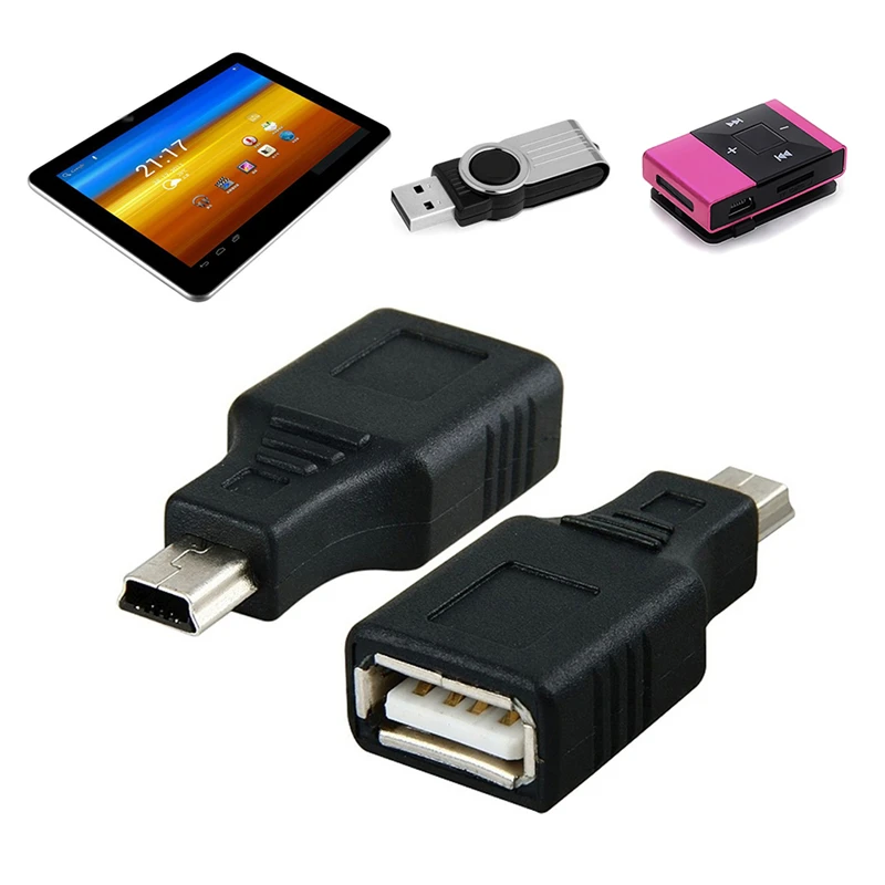  OTG адаптер черный USB 2 0 (мама)-Micro B (папа) 5-контактный мини 2019 Новый USB2.0 постоянного тока в постоянный преобразователи для компьютера ПК