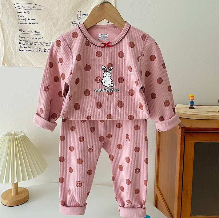 Bulk wholesale winter kids boys girls pj cotton long johns thermo underwear suit