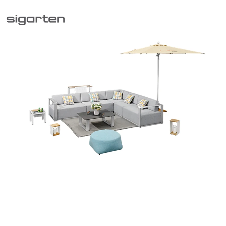 Custom Garden Outdoor Synthetic Rattan Corner Sofa  Wicker Sectional Sofa Patio Garden Furniture