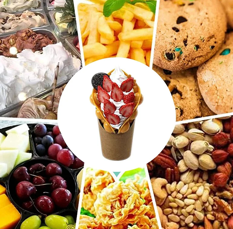 French Fries Holder Cup Disposable Take-out Party Baking Supplies Kraft Paper Cups Holder for Waffle Chips Ice Cream Snacks