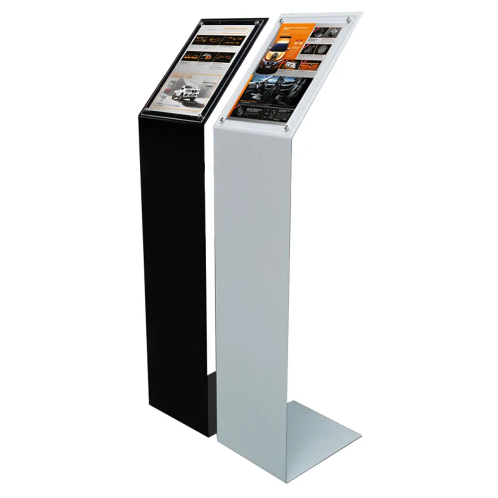 car show iron  Floor standing A4 Sign Stand with Literature Holders acrylic info display stand
