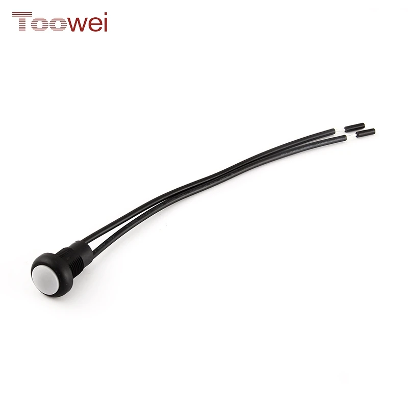 Toowei 12mm soldering type round momentary spst convex plastic waterproof ip67 mini push button switch