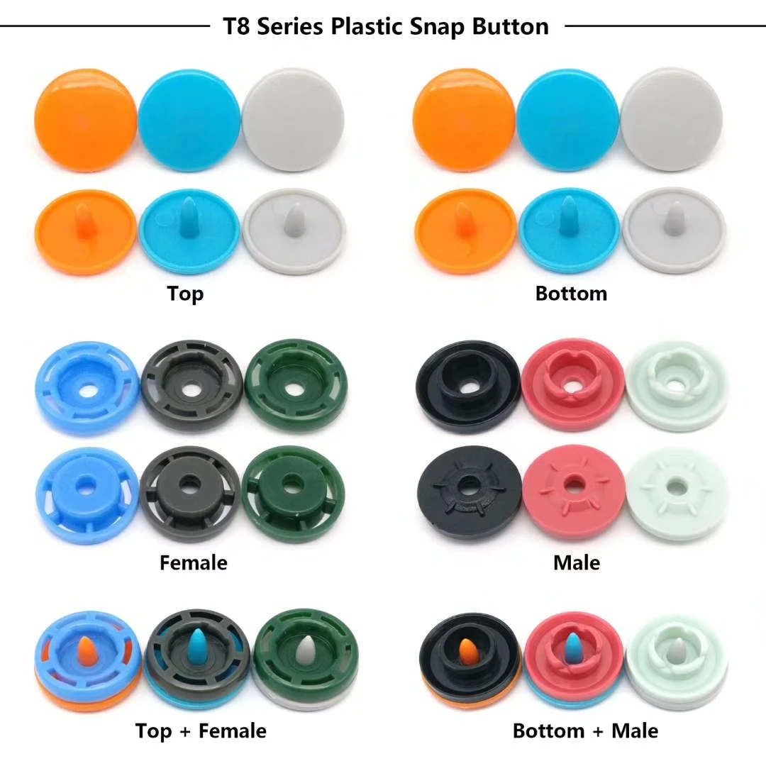 Factory Direct Cheap 14mm Durable Plastic Snap Fastener Buttons For Labor Uniforms Raincoat PVC Bags