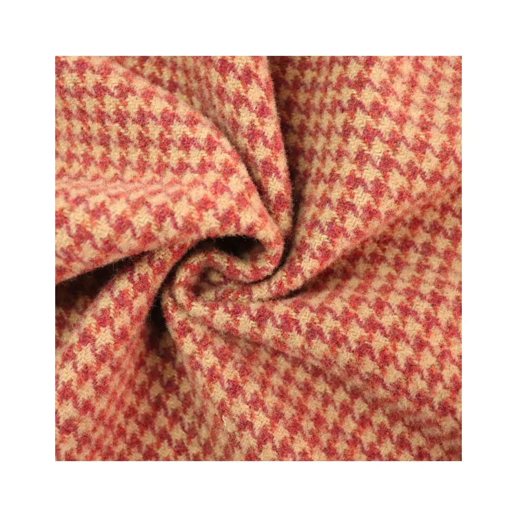 fashion style for clothing checkered tartan acrylic polyester houndstooth woolen wool fabric