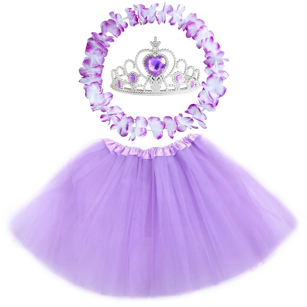 CM234 Wholesale Kid Ballet Performance Costume Princess Mesh Tutu Skirt Flower Garlands Tiara Crown for Girls Birthday Dress Up
