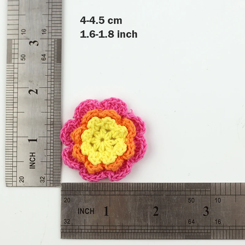 1,8 дюймов Покрывало «Русалочка», ручная вязка с цветочным рисунком хлопковая нить с цветочным принтом из 3 слоев Мотив DIY Одежда повязка на голову, аксессуары для сумок