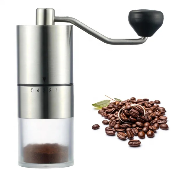 High Quality Hotel and Home Office  Portable Crank Handle Bean Mill Hand Coffee Grinder with manual Settings