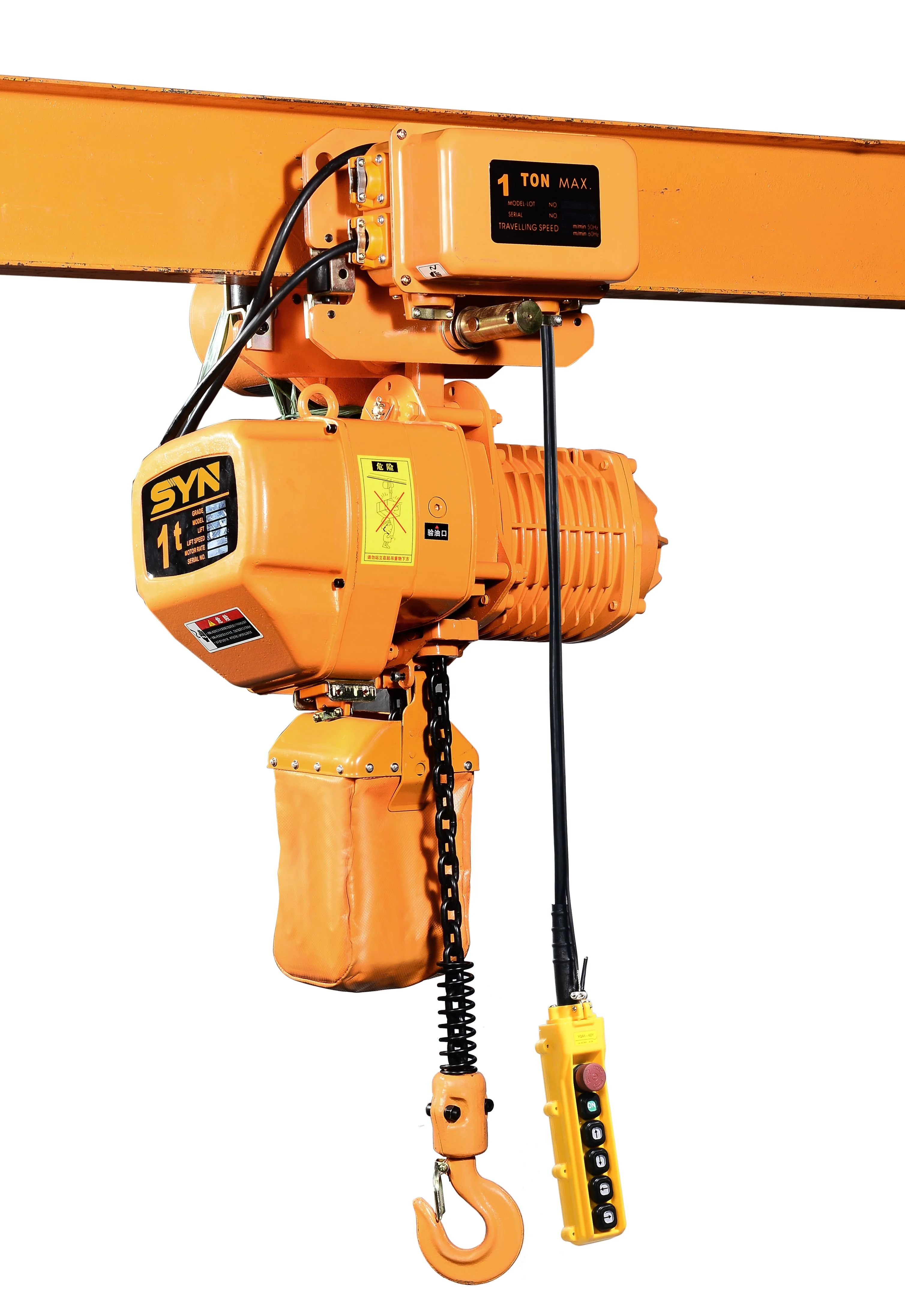 0.5 ton single chain electric hoist 1 ton cheap hook chain Operation type electric hoist