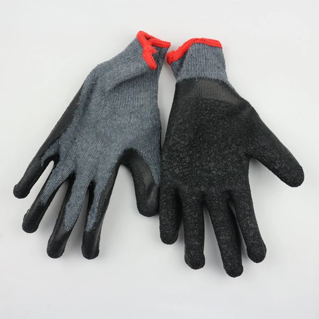 Wholesale Top Quality Latex Crinkle Construction Work Anti Slip Grip Firefighting Safety Cheap Working Gloves