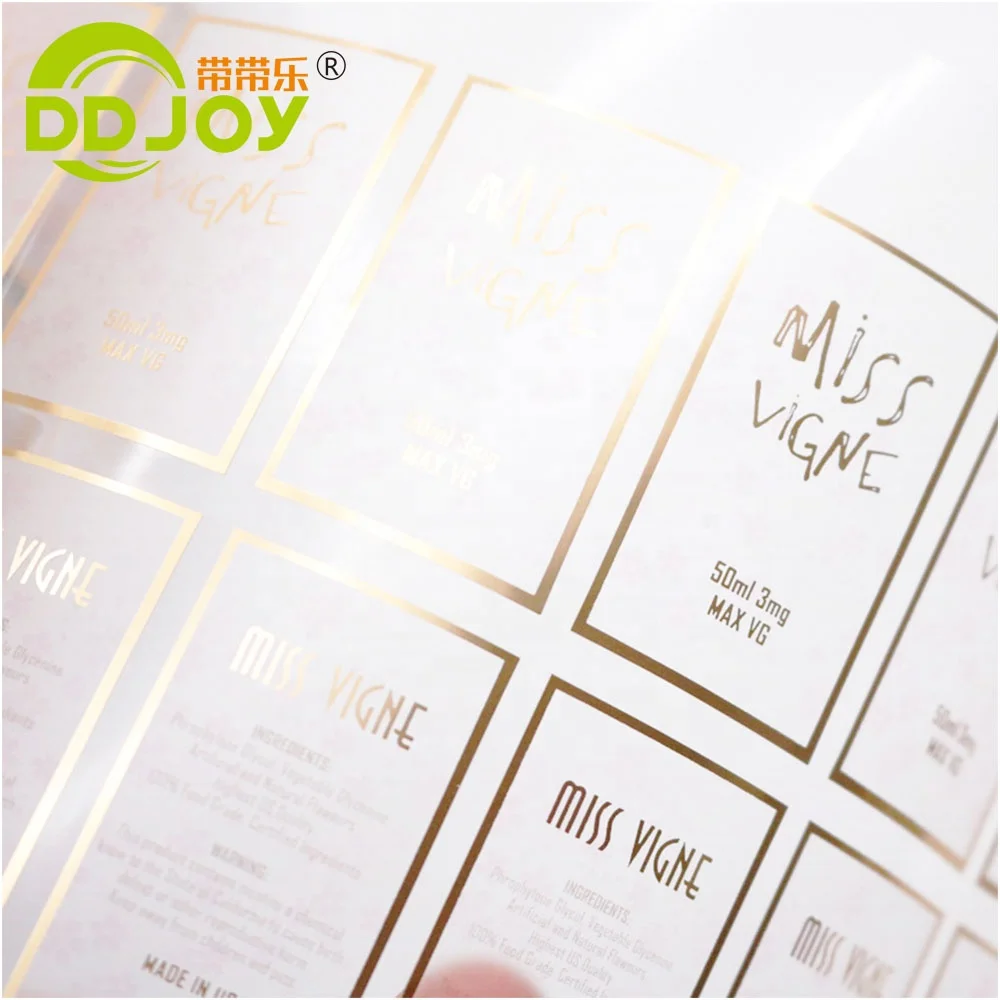 Self Adhesive Print Customized Private Logo Transparent Vinyl Sticker Clear Plastic Water Bottle Label Sticker