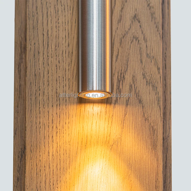 New Fashion Energy Saving Led Metal Wall Lamp Lighting With White Oak Wood Finish For Indoor Hotel Home Corridor Project