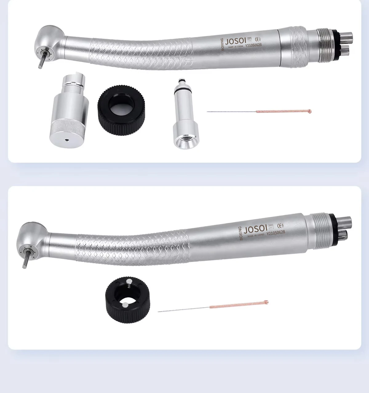 China Manufacturer Dental High Speed Air Turbine Handpiece Push Button 4 Holes Dental Turbine  with Quick Connector