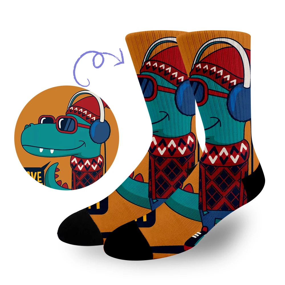 New funny animal Cute custom print Socks polyester sublimation Fashion cartoon animal socks 3d