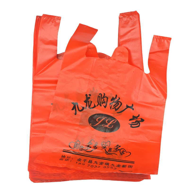 Thank You T Shirt Bags Bolsas De Plastico Para Negocio Custom Plastic Grocery Bags White Sturdy Handled Merchandise Bags