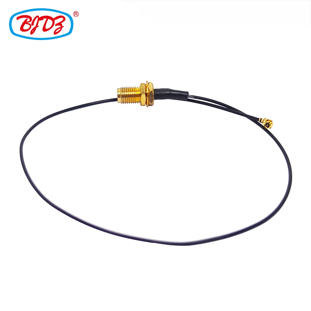 Factory supply SMA female bulkhead mounting to IPEX IPX UFL U.FL with 1.13 mm rf Pigtail extension antenna cable assembly