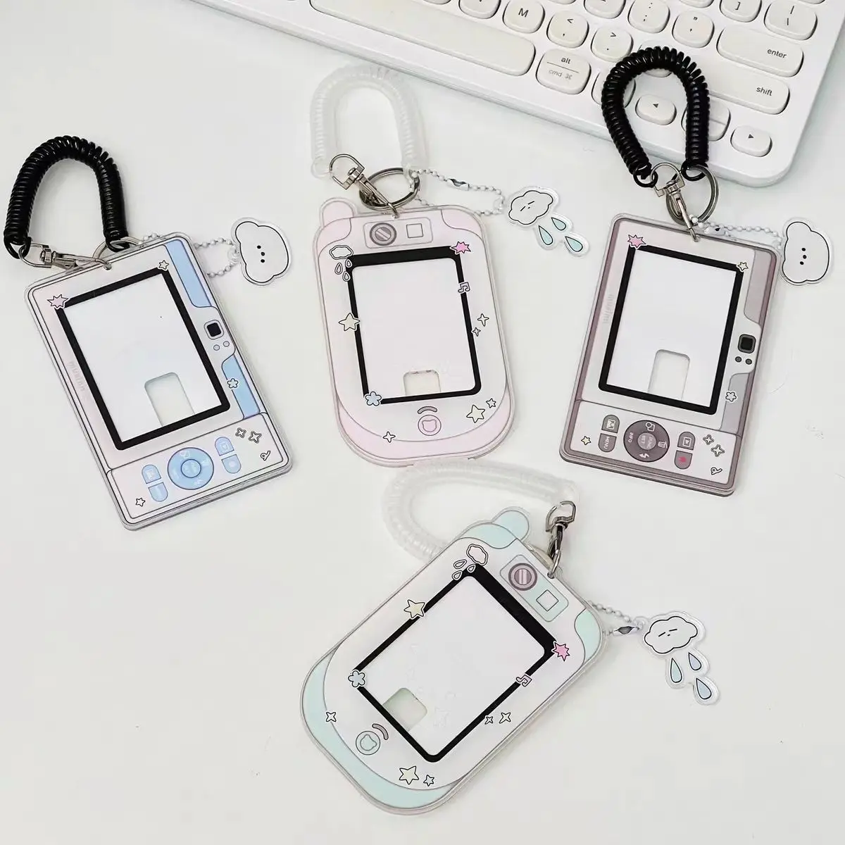 Custom anime cartoon acrylic photo card holder keychain Kawaii cute picture frame