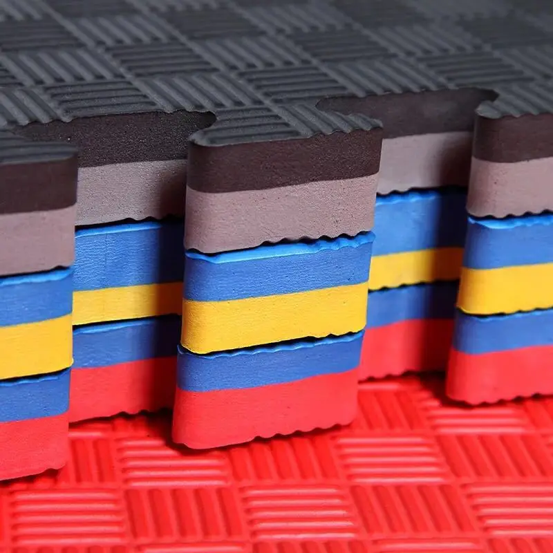 Multicolor wkf approved 2cm-4cm thick floor tatami wood martial art puzzle mat taekwondo karate judo bjj mma sport puzzle mats