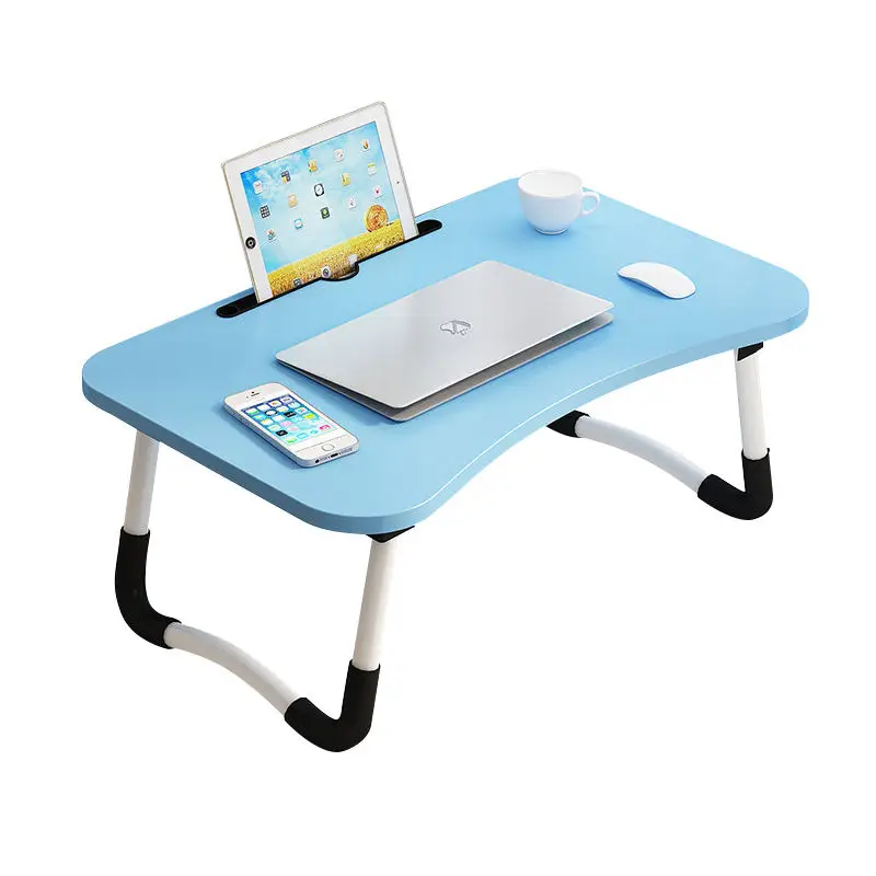 Hot Selling Eco Friendly Laptop Bed Table Kids Folding Table Portable Desk with Slot For Studying Working Reading