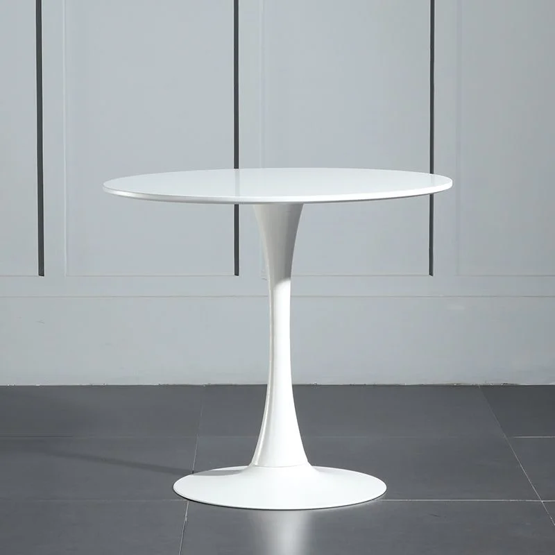 Tulip Base Nordic Luxury White Restaurant Furniture Table Wood Round Metal Base Dining Table