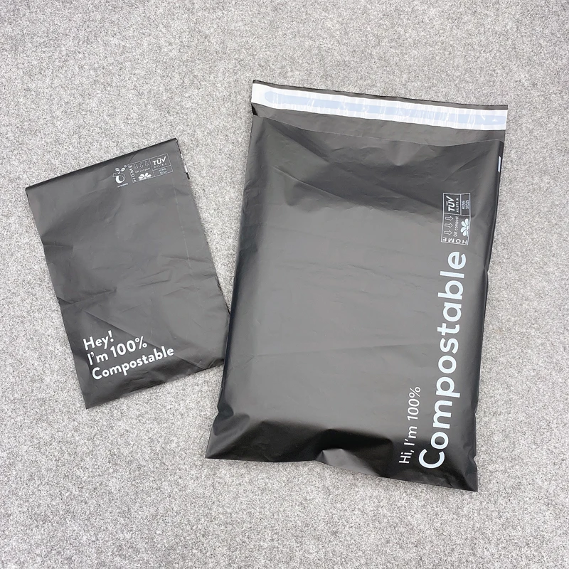 Custom Logo Water proof 100% biodegradable poly mailer express mailing bag envelope black plastic postage bags