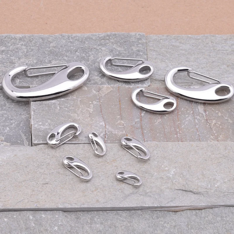Wholesale Polished Stainless Steel Silver Color Claw clasps Lobster Clasp Keychain Clasp For Jewelry Making