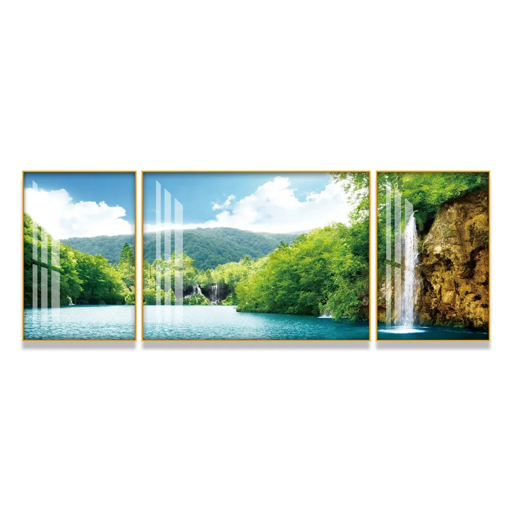 High Quality Aluminium Hanging Frame Wall Prints Landscape Frameless Acrylic Painting Canvas Art for Living Room