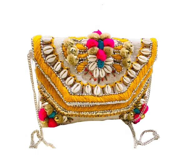 HandMade Banjara Bohemian Bag from India Multi Color Jute Bag Boho  Festival HandCrafted  Embroidered by Quality Handicrafts