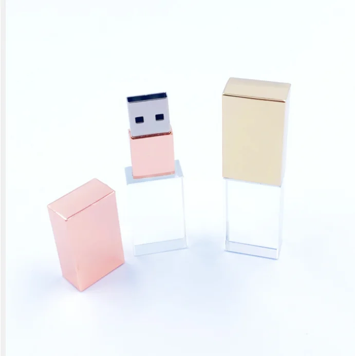Свадебные USB-накопители хорошего качества, прозрачная usb-карта с кристаллами, с подарочными коробками