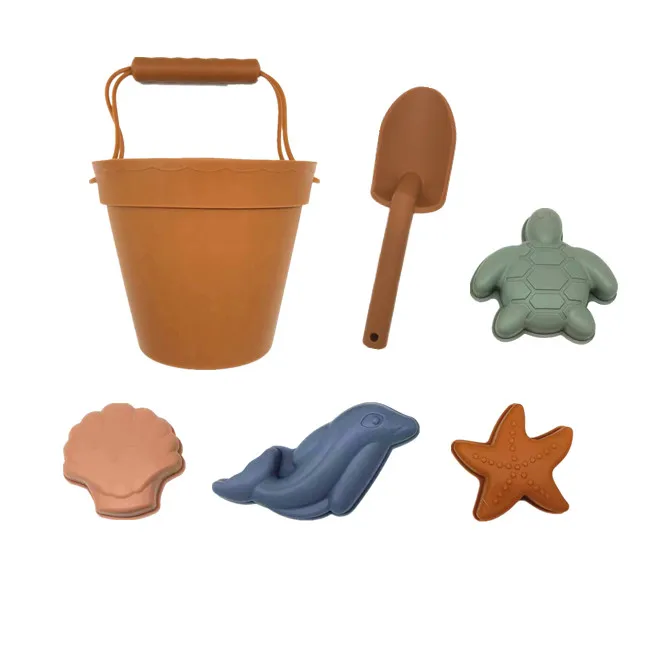BPA Free Silicone Summer Kids Beach Set Toddlers and Baby Sandbox Toys CPC Approval Travel Friendly