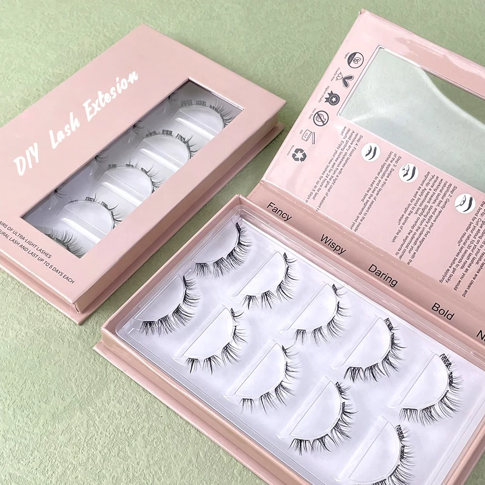 Lightweight 25mm Cluster Lashes Diy Eyelash Extension Kit Vegan Silk Cluster Lashes Comfortable Knot Free Lash Segment Cluster