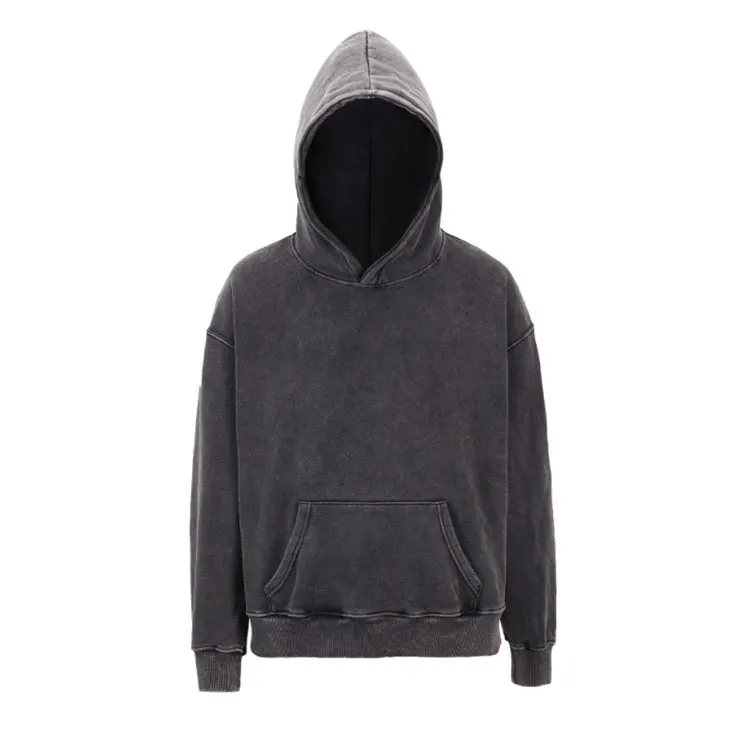 2021 newly design custom logo oversized heavyweight 100% cotton french terry acid wash hoodie set