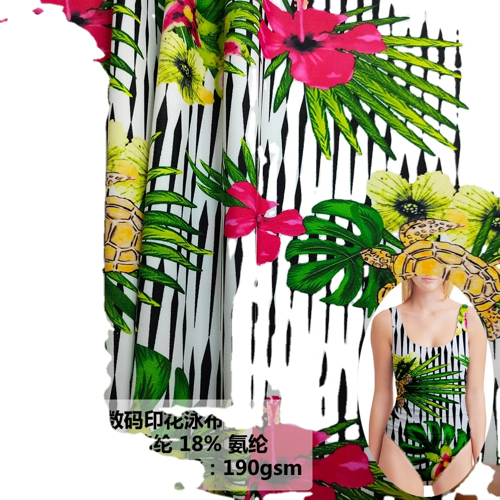 In Stock Light Swim Wear Nylon Recycled Spandex Shorts Viscose/Nylon Fabric