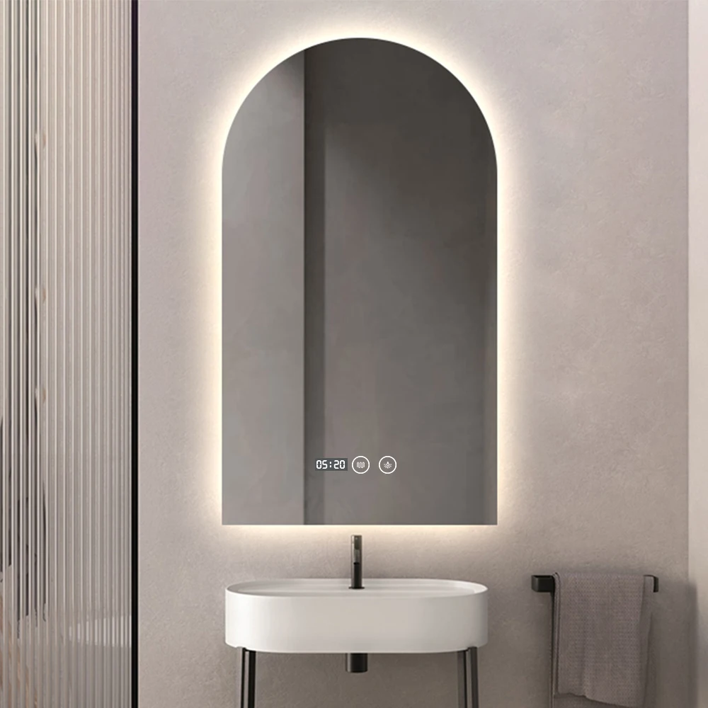 led vanity mirror irregular shaped lighted makeup mirror arch