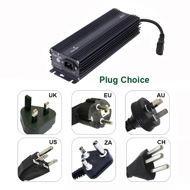 EU Market 600W HPS MH Hydroponics Ballast 600W Grow Light With Reflector and Bulb