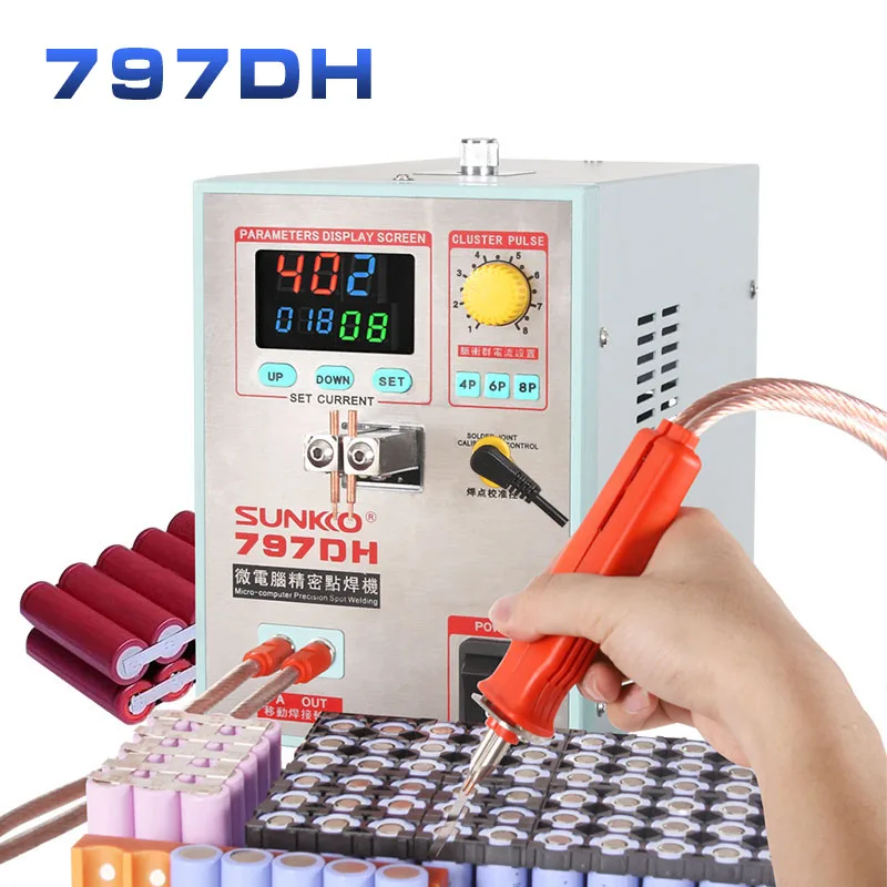SUNKKO 797DH Precision Pulse tab Spot Welder 3.8KW spotter Power Battery Spot Welding Machine For 18650 Battery Packs Weld