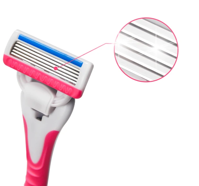 High quality 5 five stainless steel blade razor with open design cartridges and lubricant strip