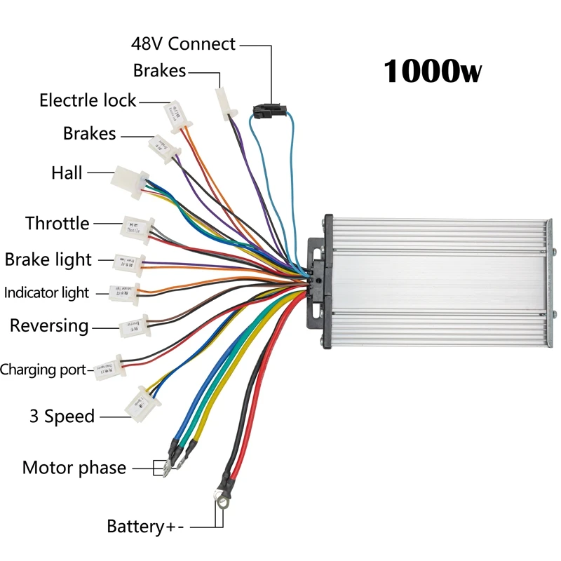 Kunray 36V 48V 1000W 3100rpm 30A Bruhshless Controller Brushless DC Motor E-Bike Electric Throttle Motorcycle Scooter