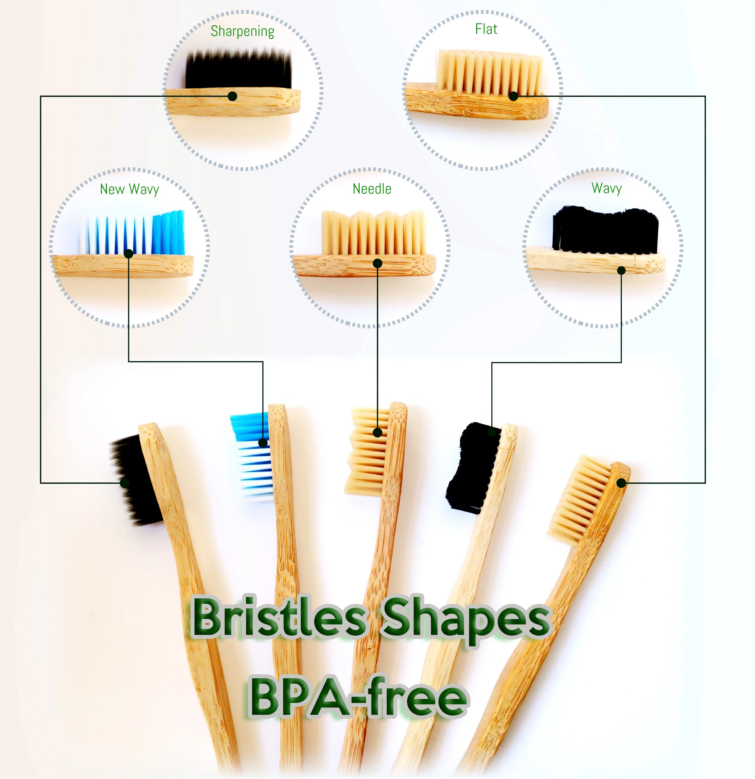 Hot design bamboo toothbrush boar hair bristles