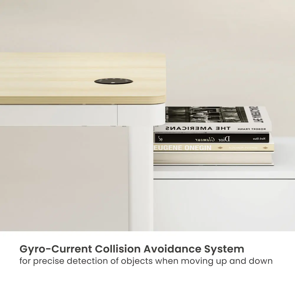 Home Office Height Adjustable Smart Ergonomic Desk Dual Motor Standing up Four-Leg Computer Table with Drawer & Wireless Charger