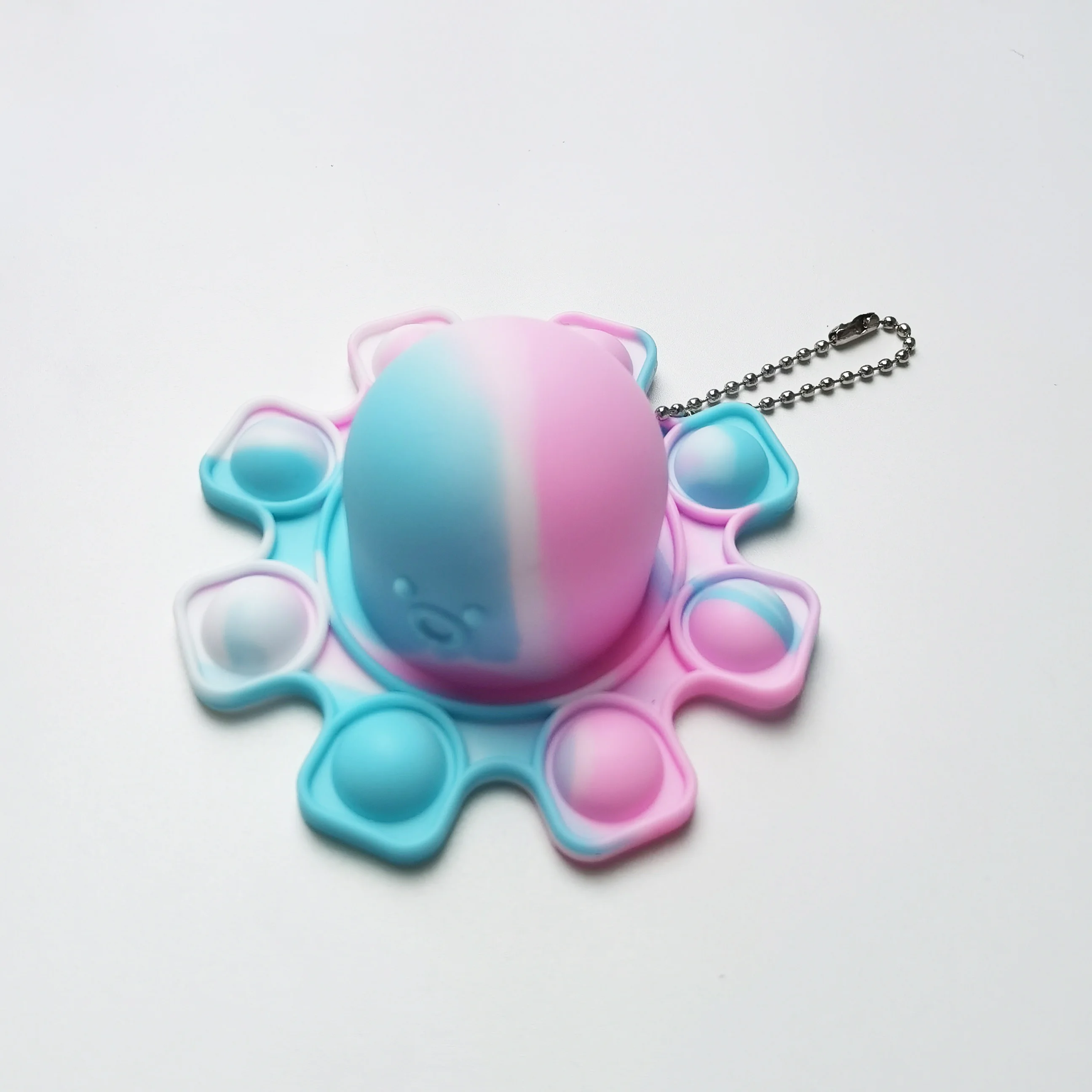 China Factory Wholesale High Quality Free Samples Octopus Fidget Pop Double-sided  Silicone Reversible Octopus keychain