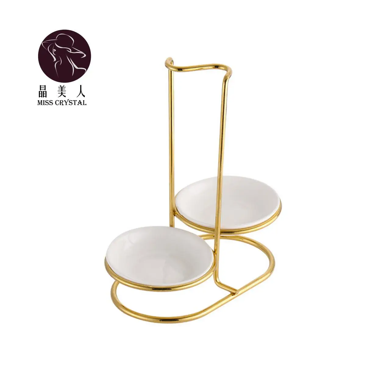 Stainless steel Kitchen Utensil Holder Buffet Serving Ladle Spoon Upright Rack with Ceramic Bowl